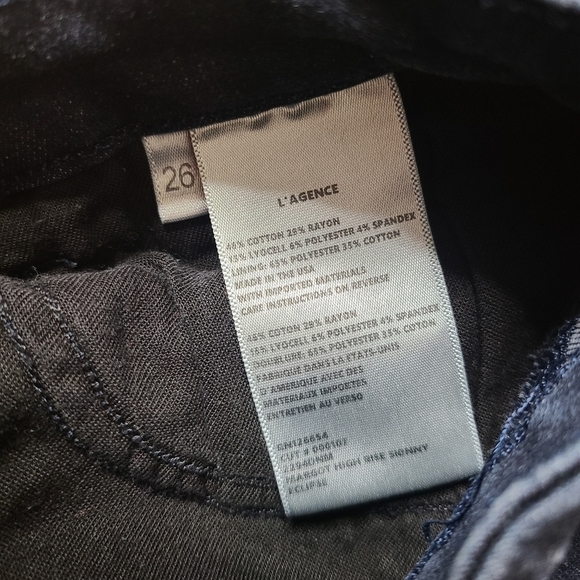 L'Agence Size 26 Dark Wash Margot High Rise Skinny Jeans - Picture 4 of 5
